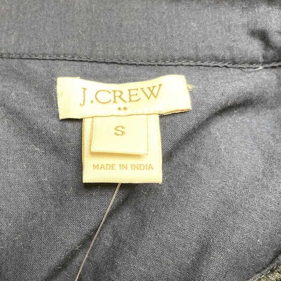 J.Crew Embroidered Bib Peasant Top Navy Blue Sz Small - Picture 13 of 13